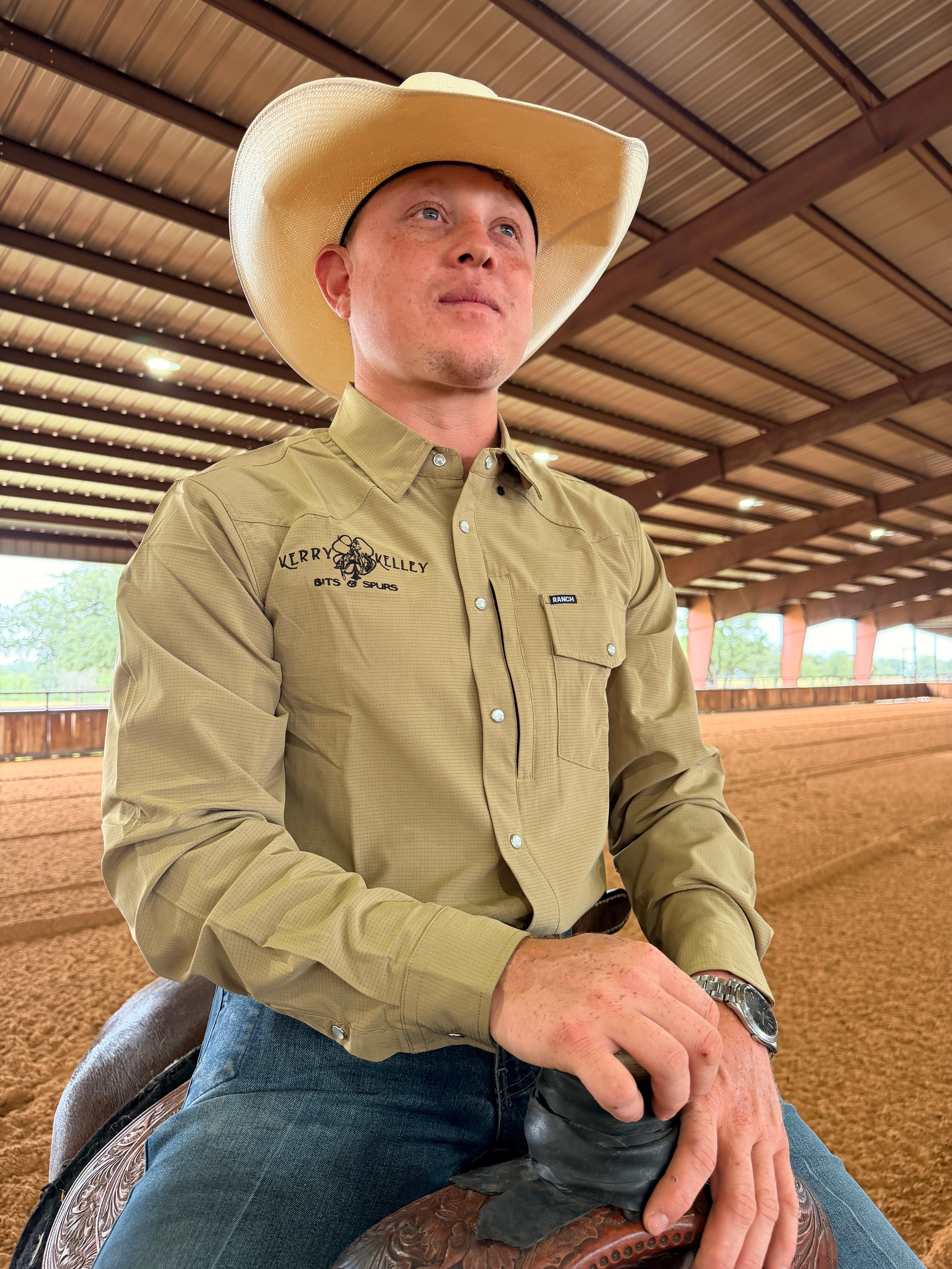 Ranch Outfitters / Kerry Kelley Long Sleeve Collard Pearl Snap - Buckskin