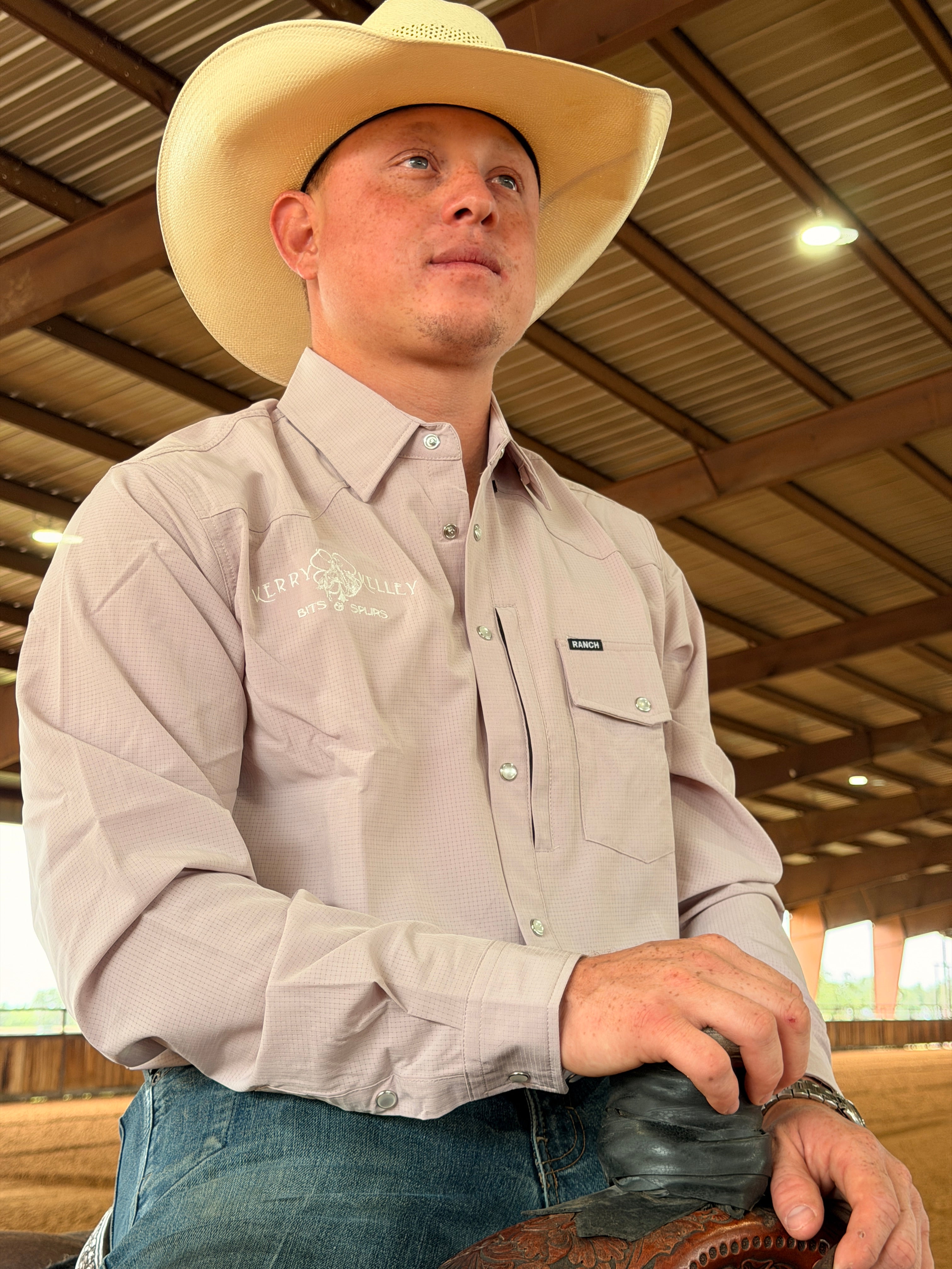 Ranch Outfitters / Kerry Kelley Long Sleeve Collard Pearl Snap - Powder River Pink
