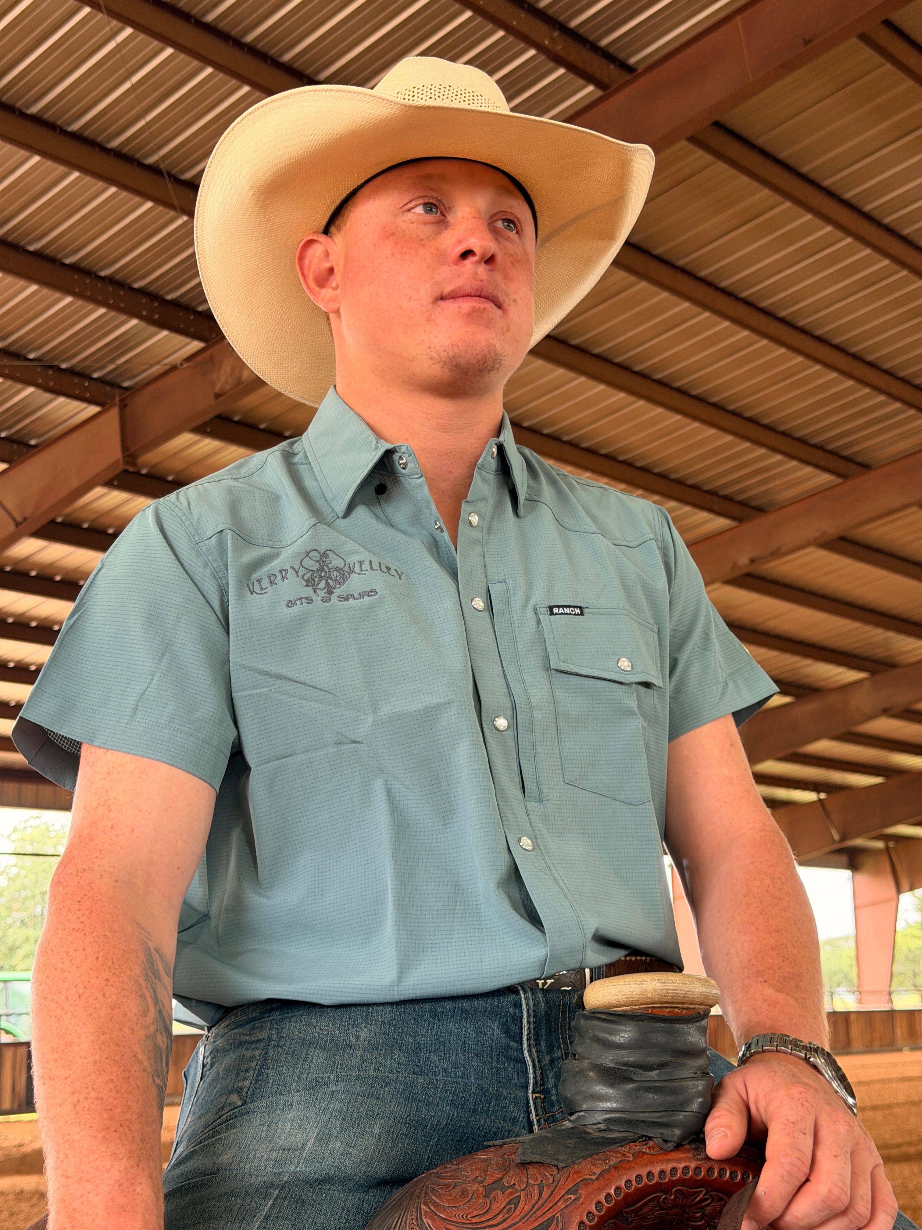 Ranch Outfitters / Kerry Kelley Short Sleeve Collard Pearl Snap - Frio