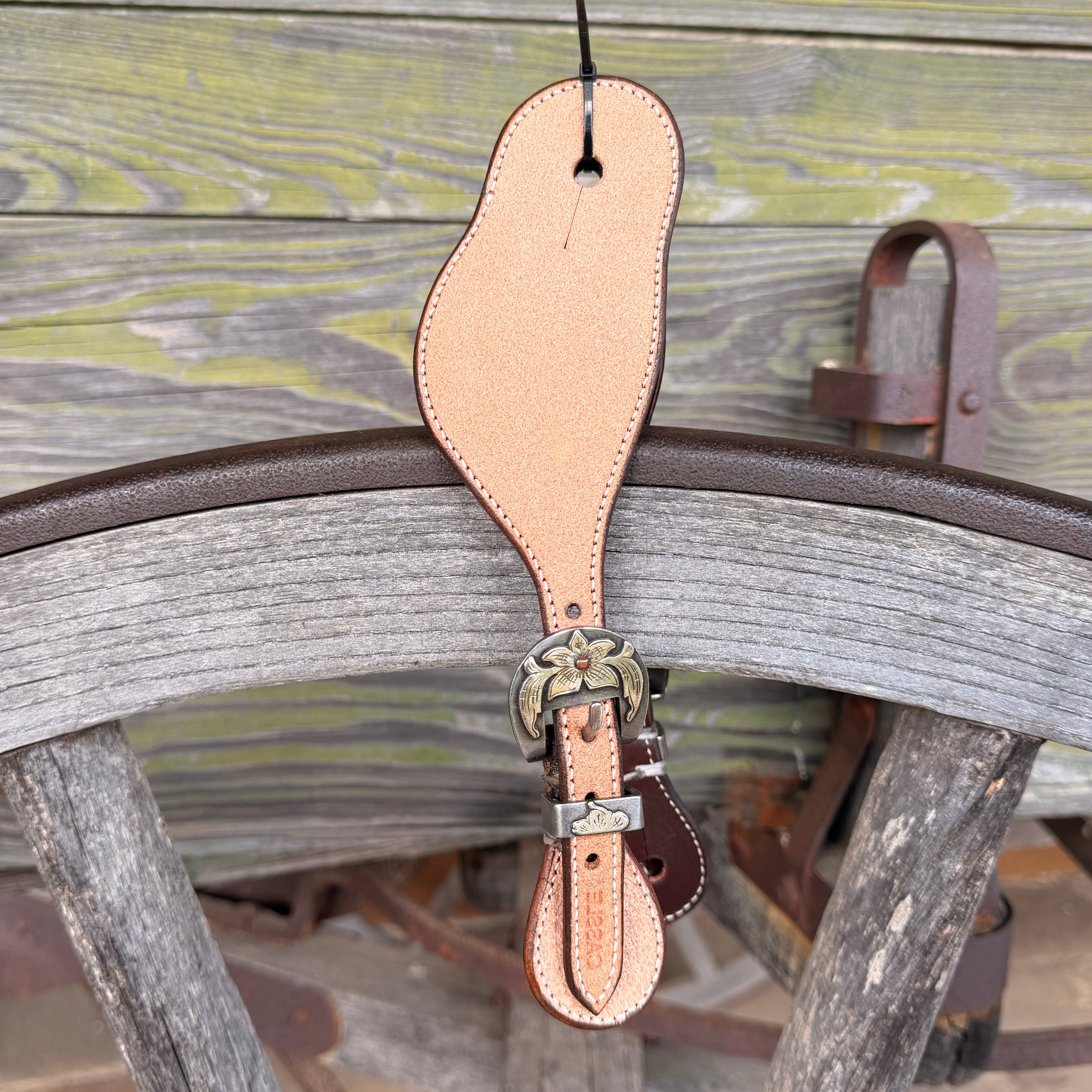 Clay Cassle Medium-Large Round Rough Out Spur Straps w/ KK Fancy Buckles