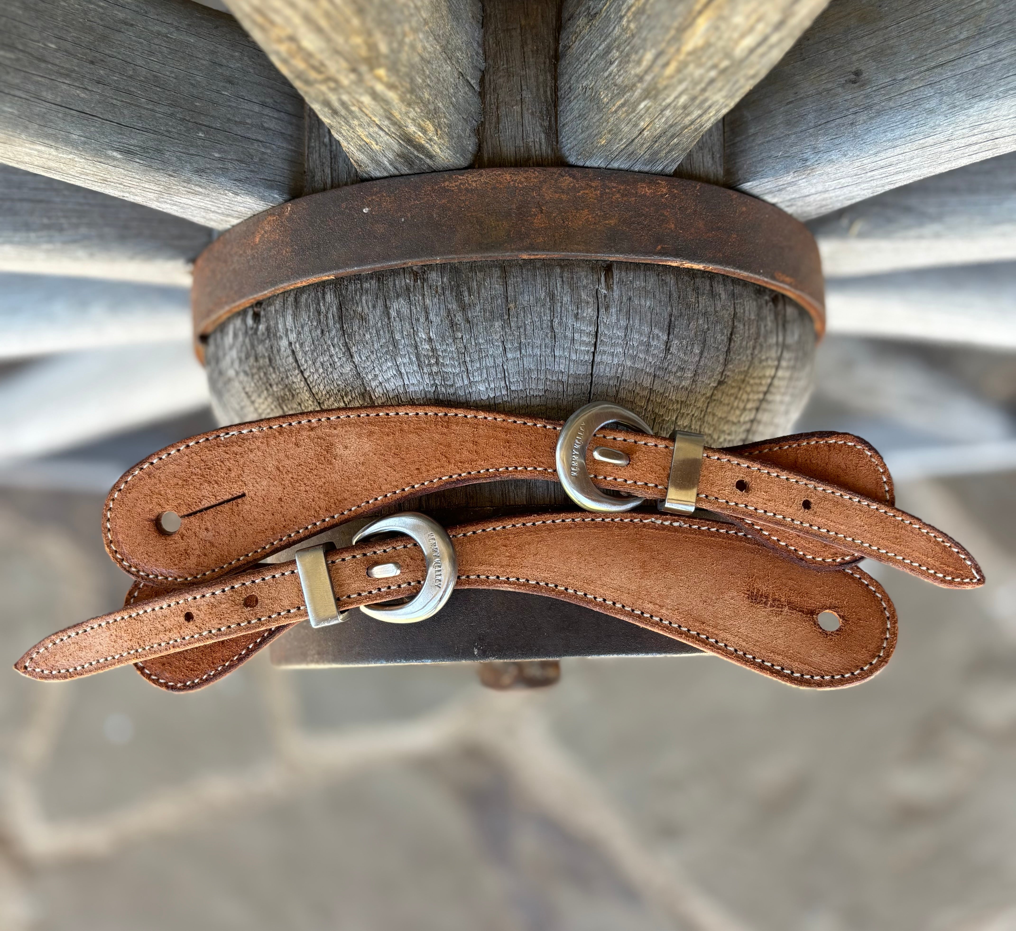 Bob Scott Roper Roughout Spur Straps w/ Stainless Steel Kerry Kelley Buckles