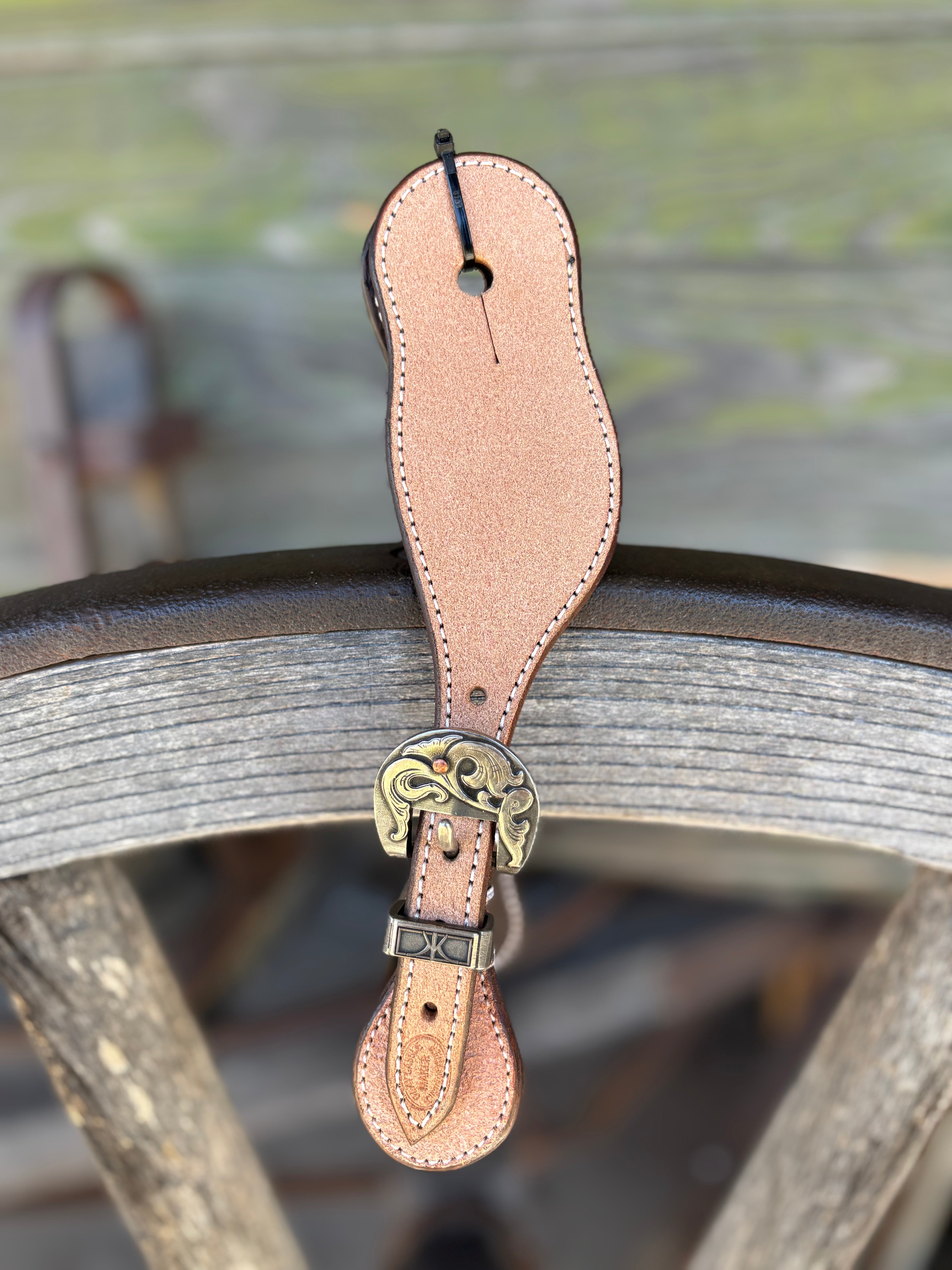 Clay Cassle Small-Medium Round Rough Out Spur Straps w/ KK Fancy Buckles