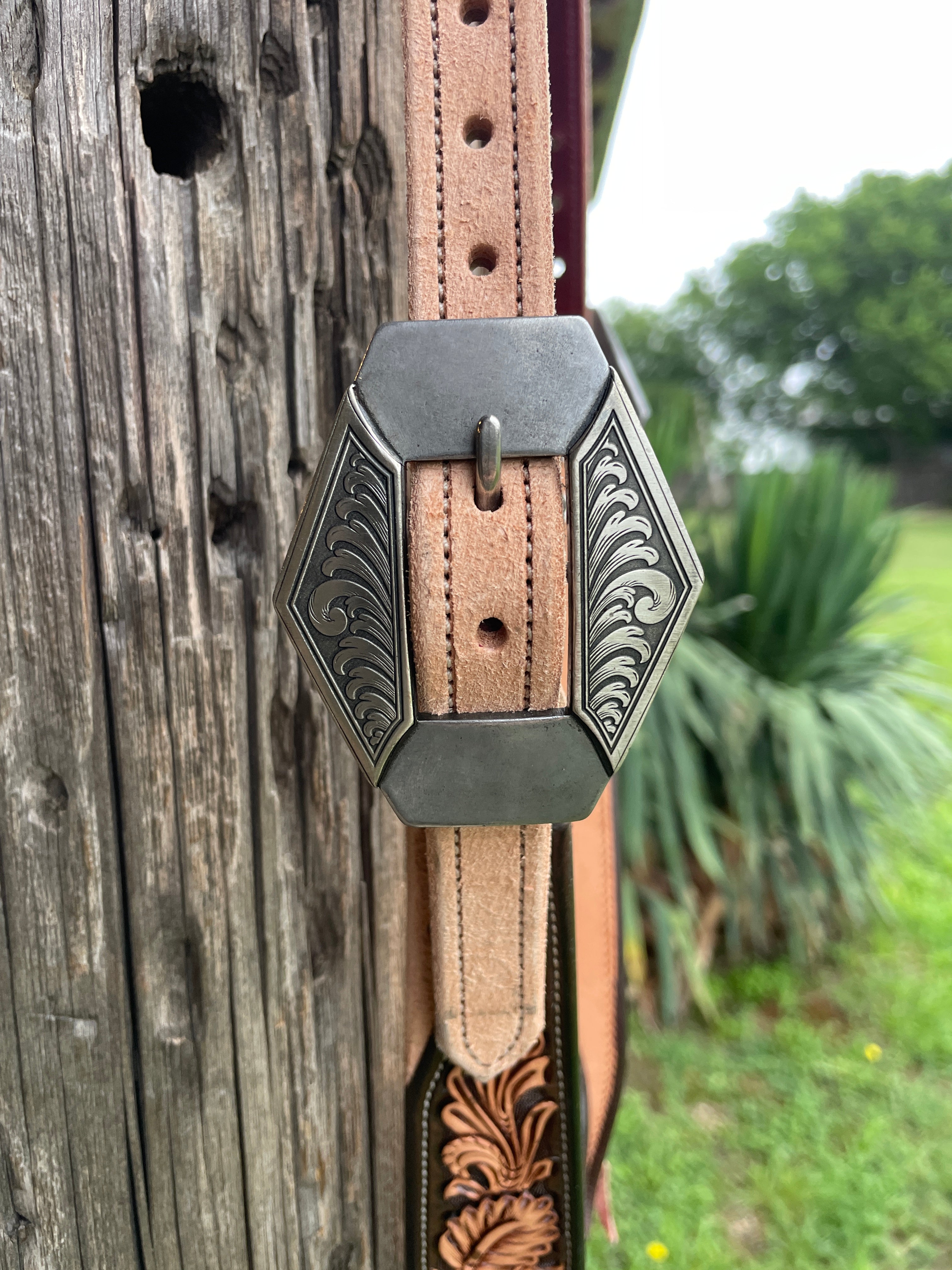 JD Roughout and Tooled Headstall w/ KK buckles