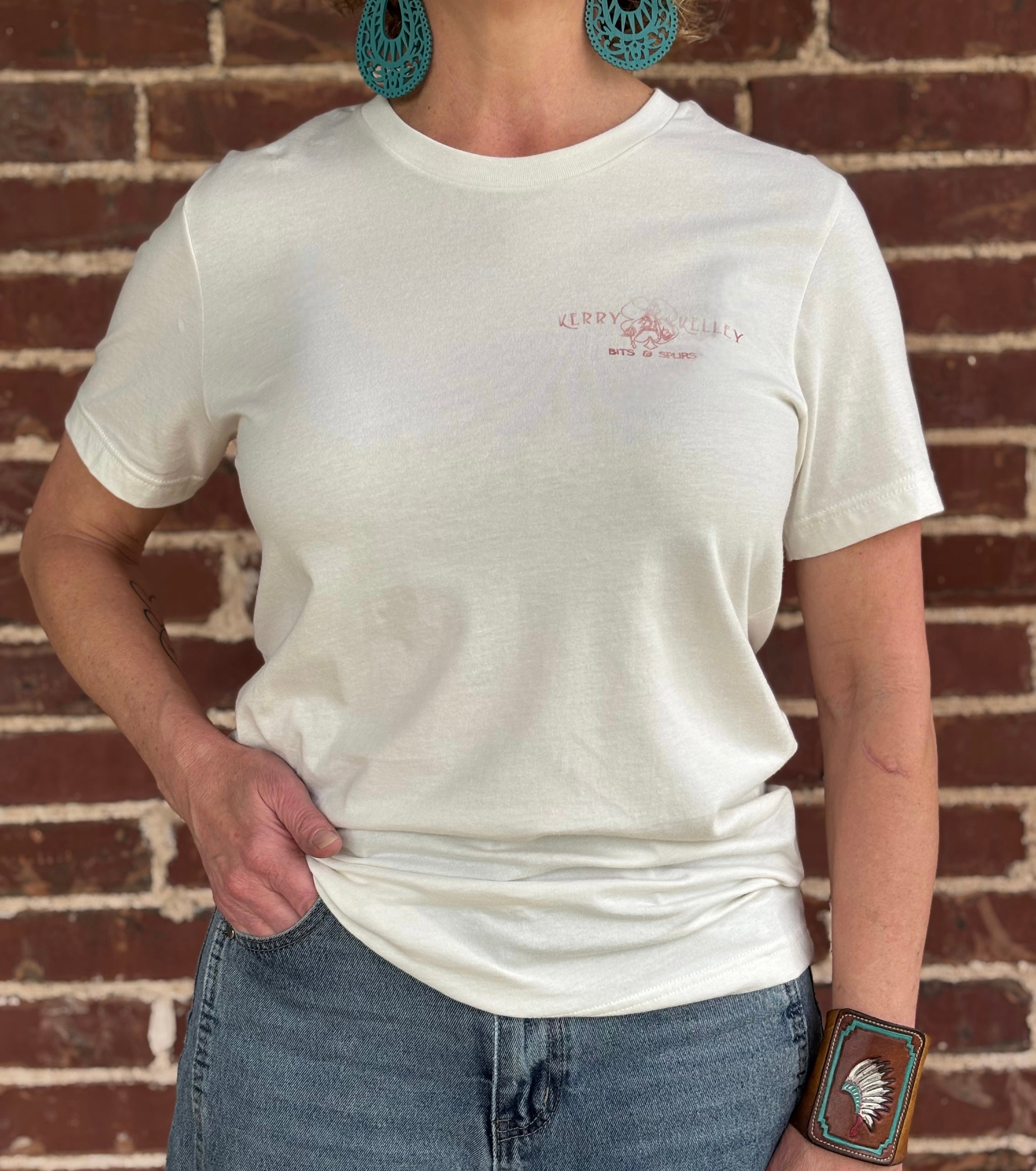 Distressed Bucking Horse/Clover Logo T-Shirt - Natural Color Unisex