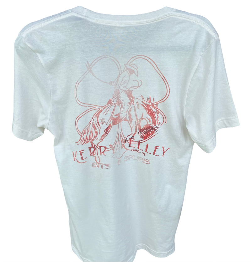 Distressed Bucking Horse/Clover Logo T-Shirt - White