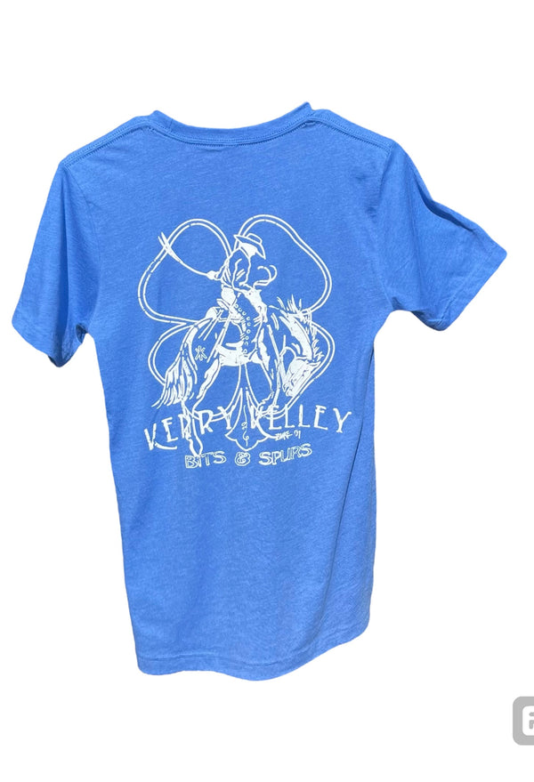 Bucking Horse/Clover Logo T-Shirt - Blue