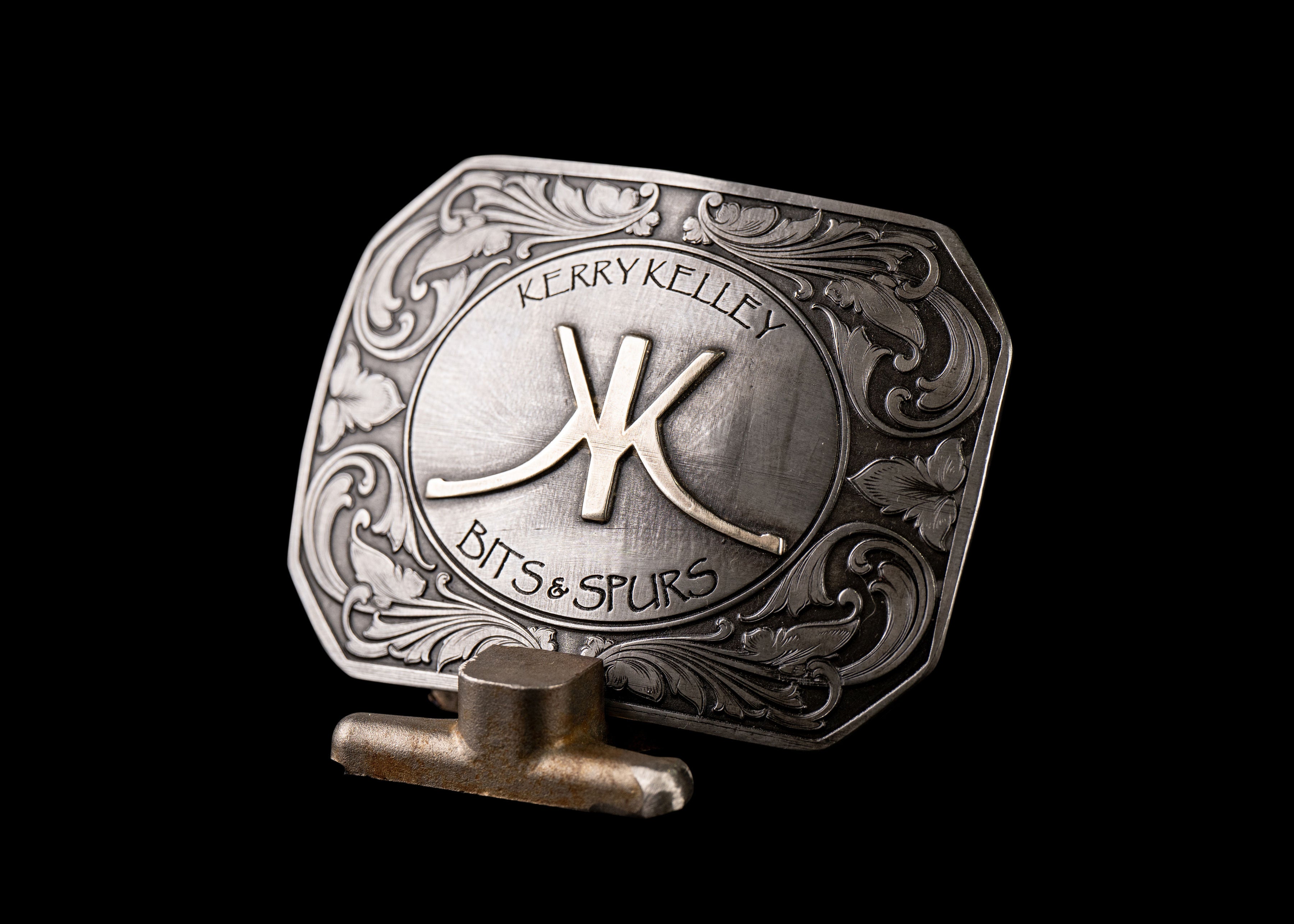 Scout Buckle Featuring Kerry Kelley Branding with Scroll Engraving