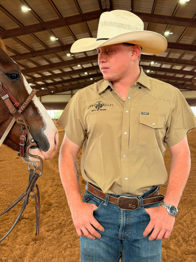 Ranch Outfitters / Kerry Kelley Short Sleeve Collard Pearl Snap - Buckskin