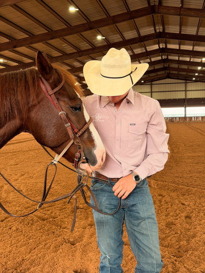 Ranch Outfitters / Kerry Kelley Long Sleeve Collard Pearl Snap - Powder River Pink