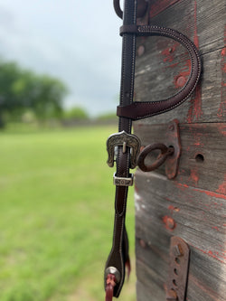 Bob Scott Single Ear Loop Headstall 4 pt Flower