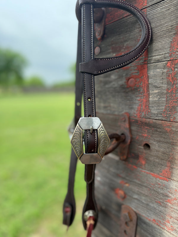 Bob Scott Single Ear Loop Headstall Diamond Fancy Scrolls