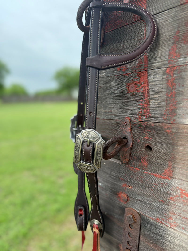 Bob Scott Single Ear Loop Headstall Fancy Long Flower