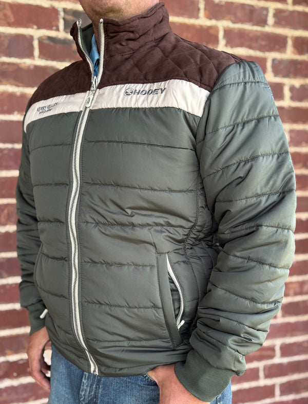 Kerry Kelley Brand Puffer Jacket Olive w/ Tan and Brown Yoke