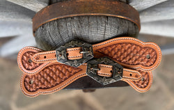 Jake Vance Medium Stamped Spur Straps w/ KK Buckles