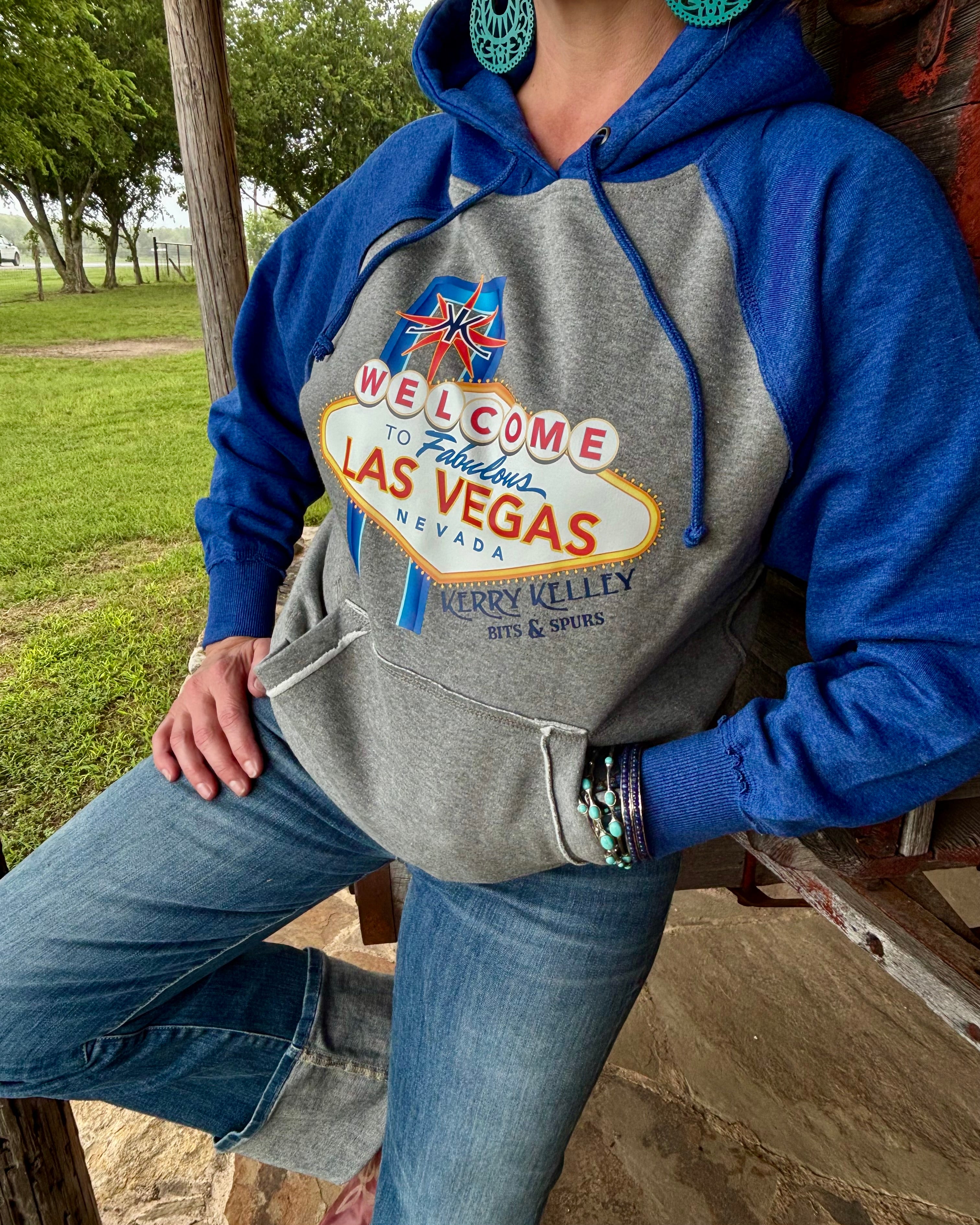 Unisex Kerry Kelley Las Vegas Hoodie - Blue and Grey