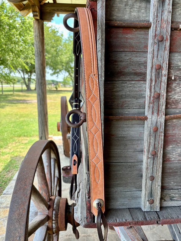 Cassle Smooth Stitched Split Ear Headstall w/ Scroll Buckle
