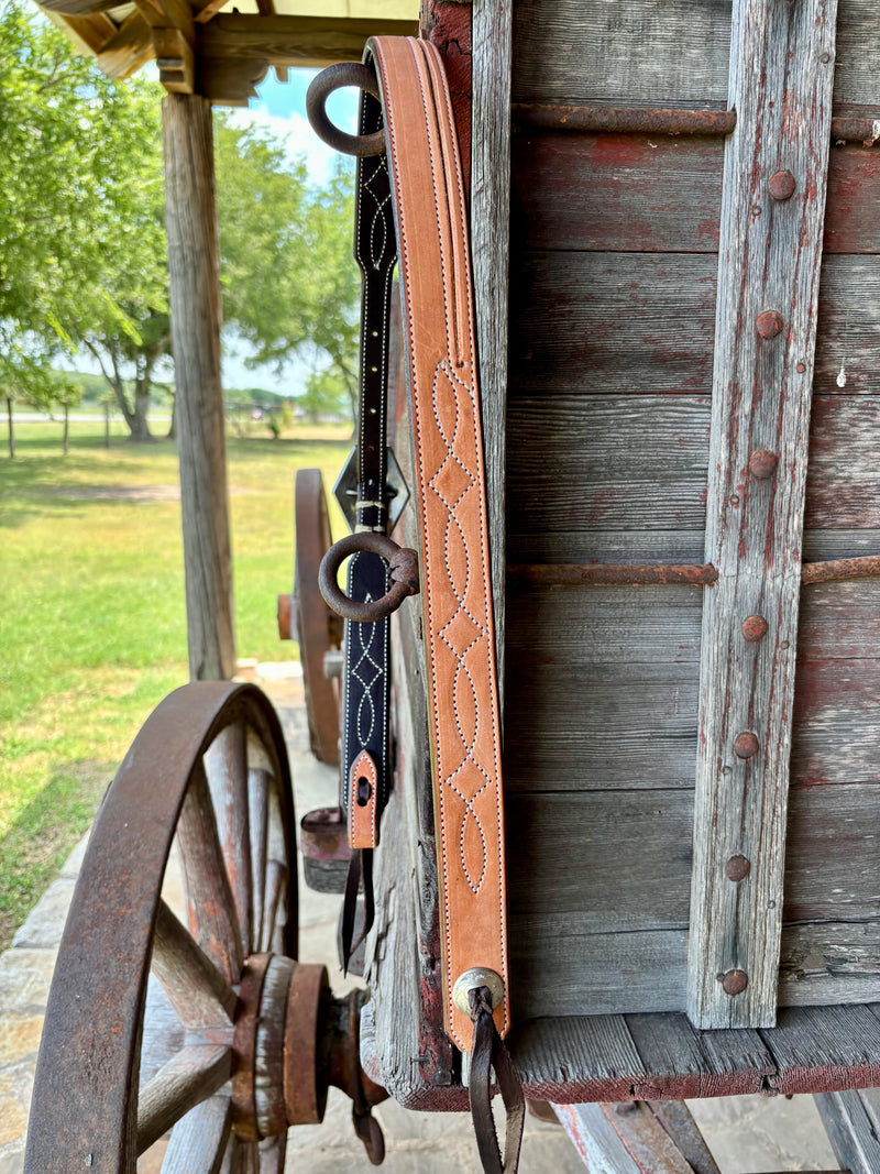 Cassle Smooth Stitched Split Ear Headstall w/ Scroll Buckle