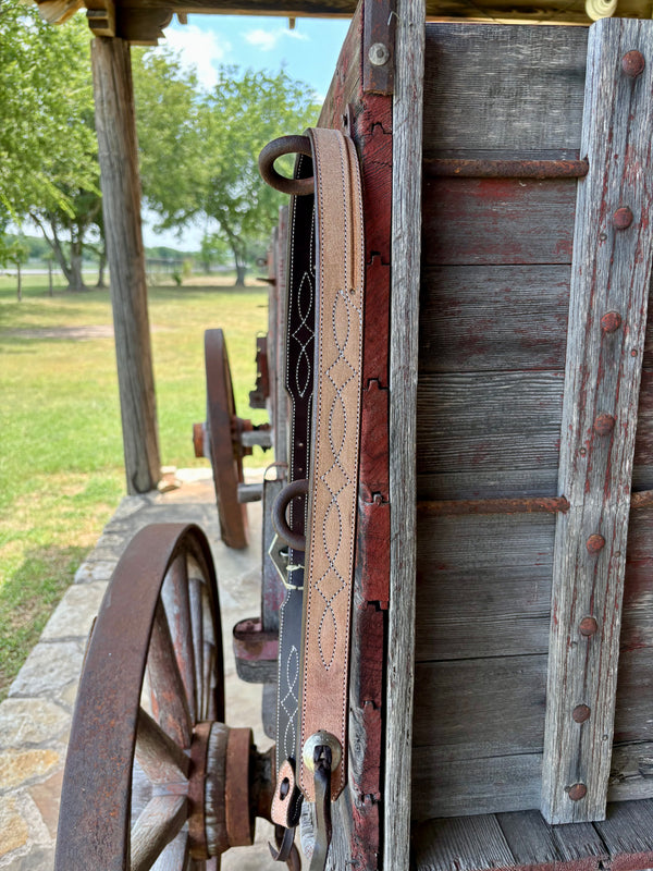 Cassle Rough Out Stitched Split Ear Headstall w  Scroll Buckle