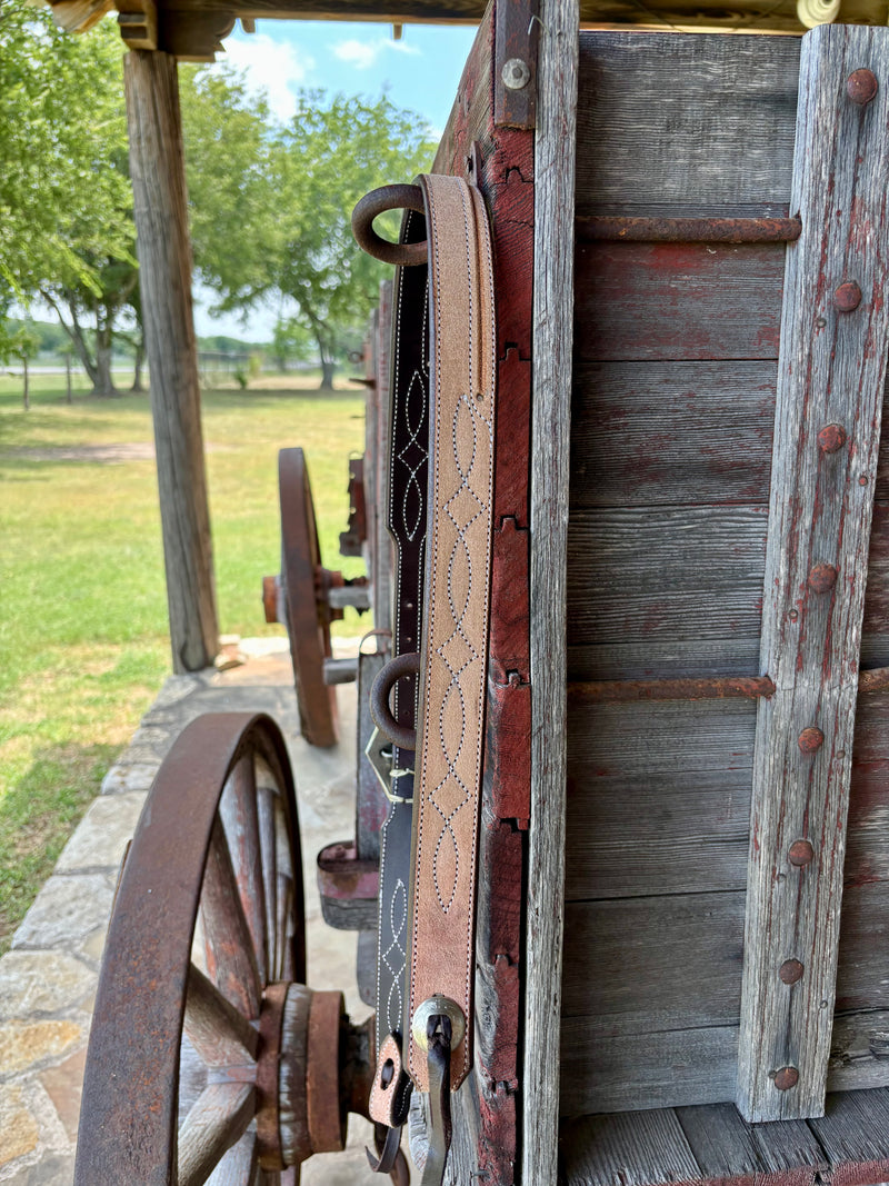 Cassle Rough Out Stitched Split Ear Headstall w  Scroll Buckle