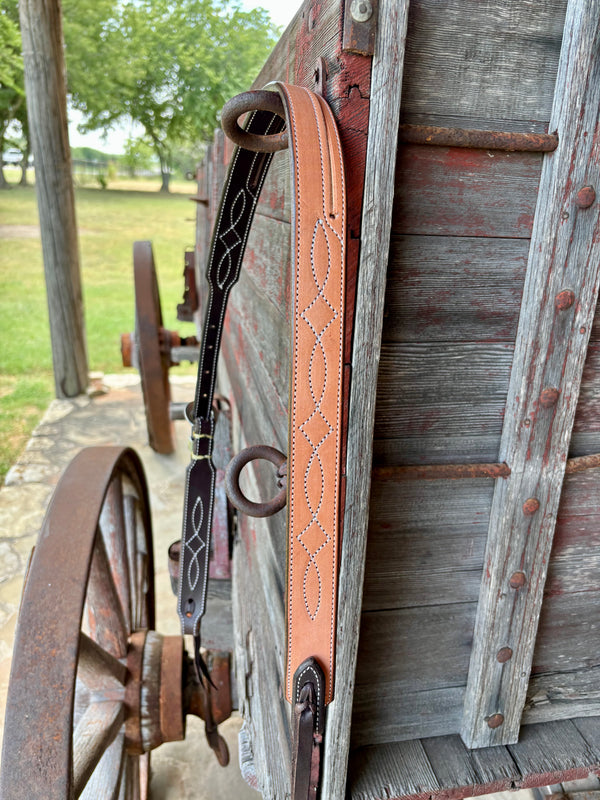 Cassle Smooth Stitched Split Ear Headstall w Plain KK Buckles