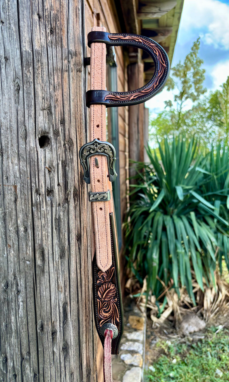 JD Roughout and Tooled Headstall w/ KK buckles