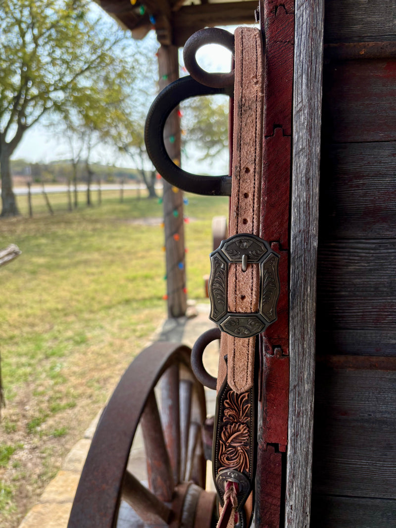 JD Roughout and Tooled Headstall w/ KK buckles