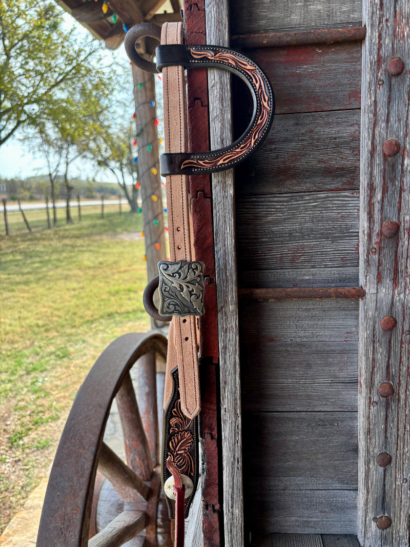 JD Roughout and Tooled Headstall w/ KK buckles