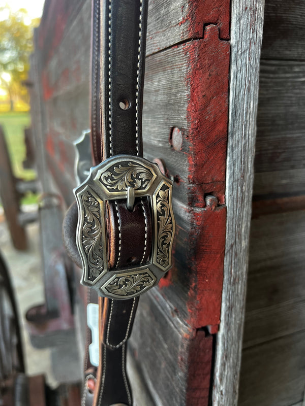 Bob Scott Single Ear Loop Headstall w/ Scroll Scalloped Buckle