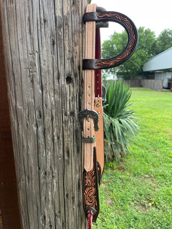 JD Roughout and Tooled Headstall w/ KK buckles