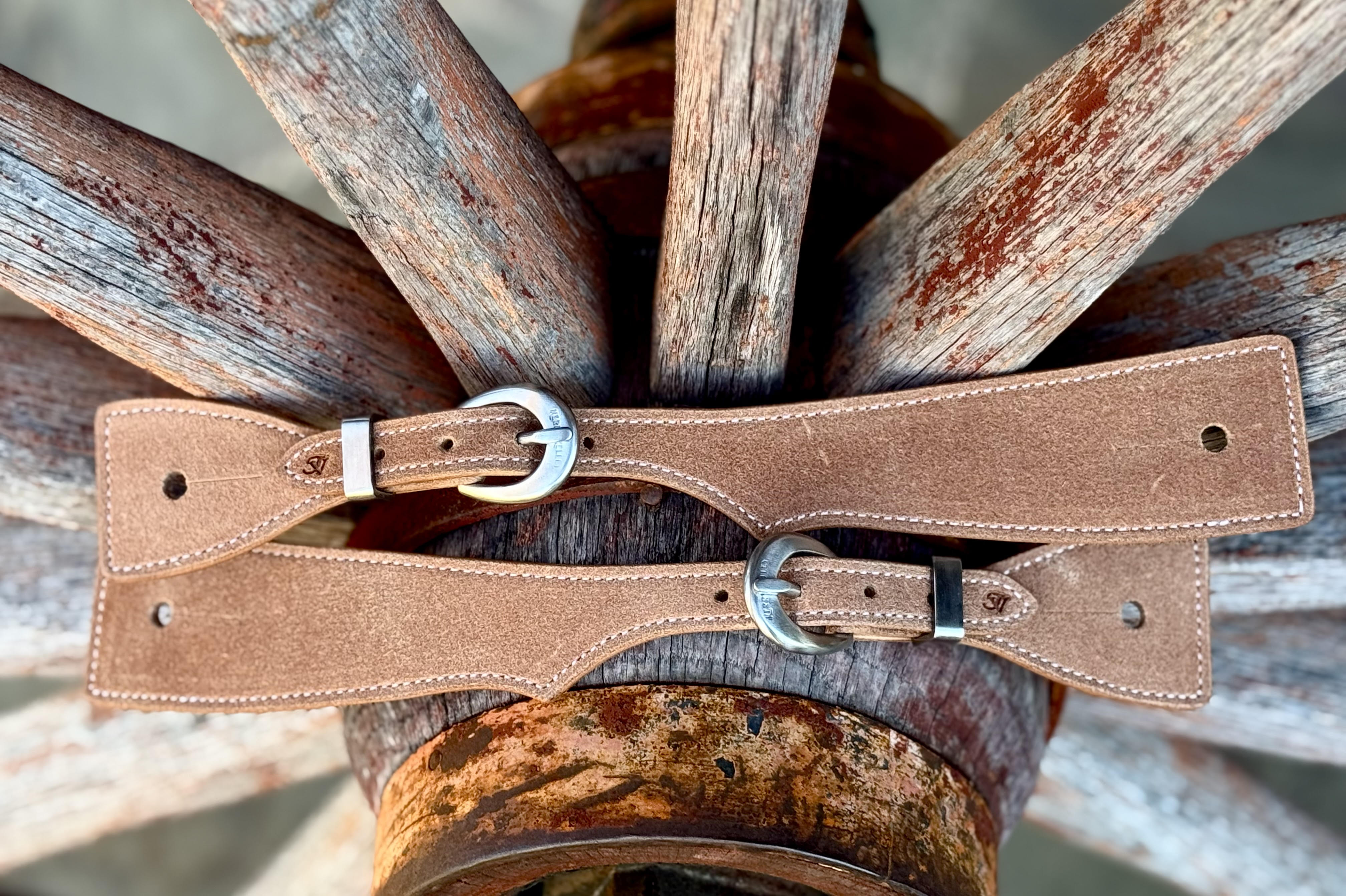 XXXL - Jake Vance Roughout Spur Straps - Square Plain Buckles
