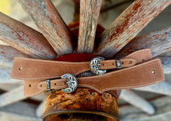 Jake Vance Large Roughout Spur Straps - Square Fancy Buckles