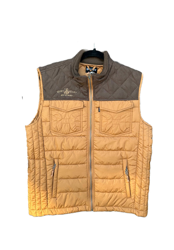 Kerry Kelley Brand Packable Hooey Vest Tan w/ Brown Yoke